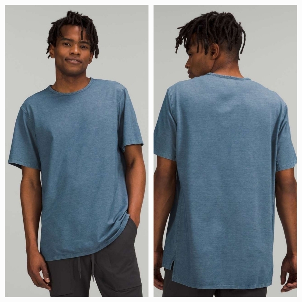 Lululemon Commission Short‎ Sleeve T-shirt River Blue Enzyme Dye Men's Medium